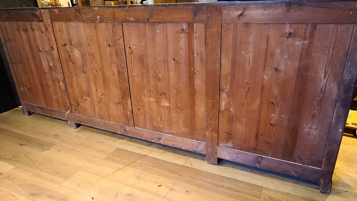 Low Bookcase In Walnut From The 19th Century. (328cm X 124cm)-photo-6