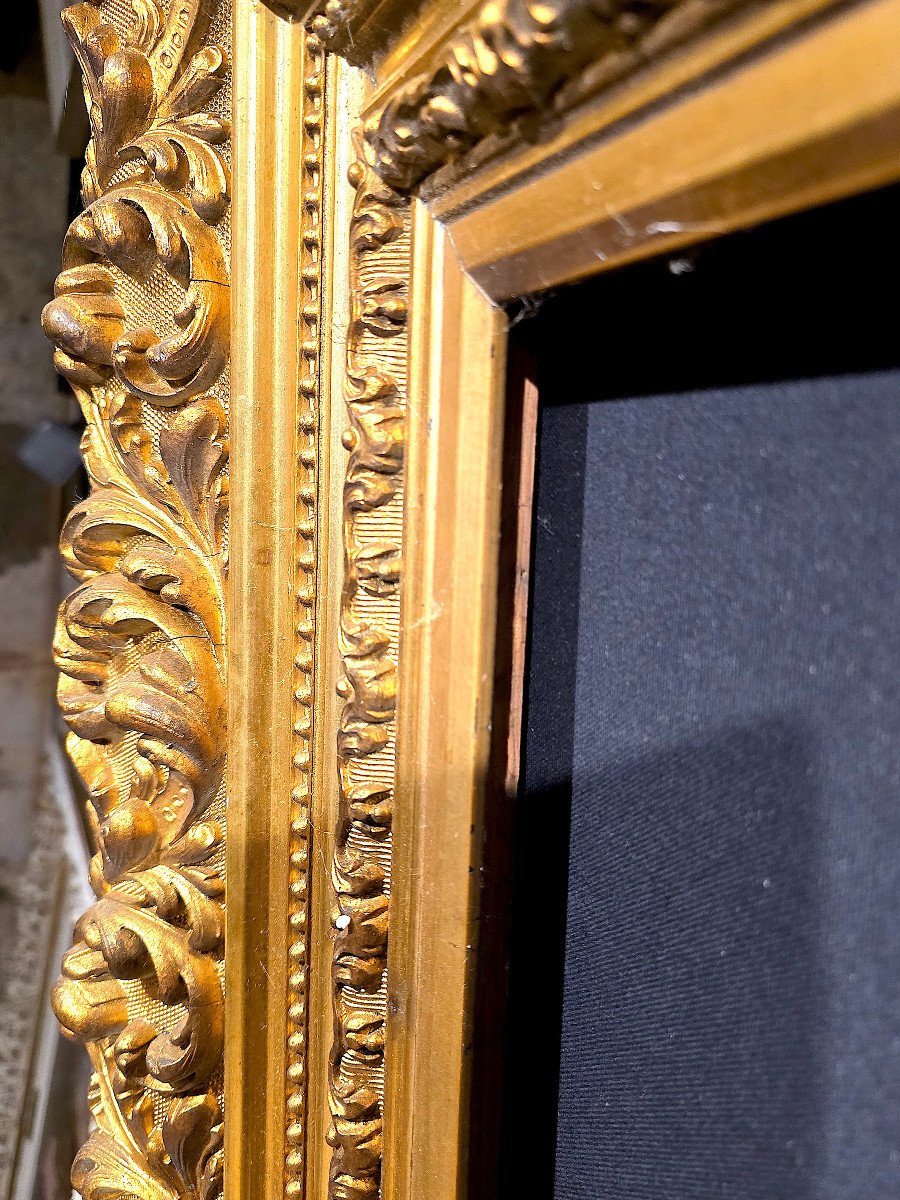 Important Gilded Wooden Frame, Late 19th Century. (164cm X 141cm)-photo-4