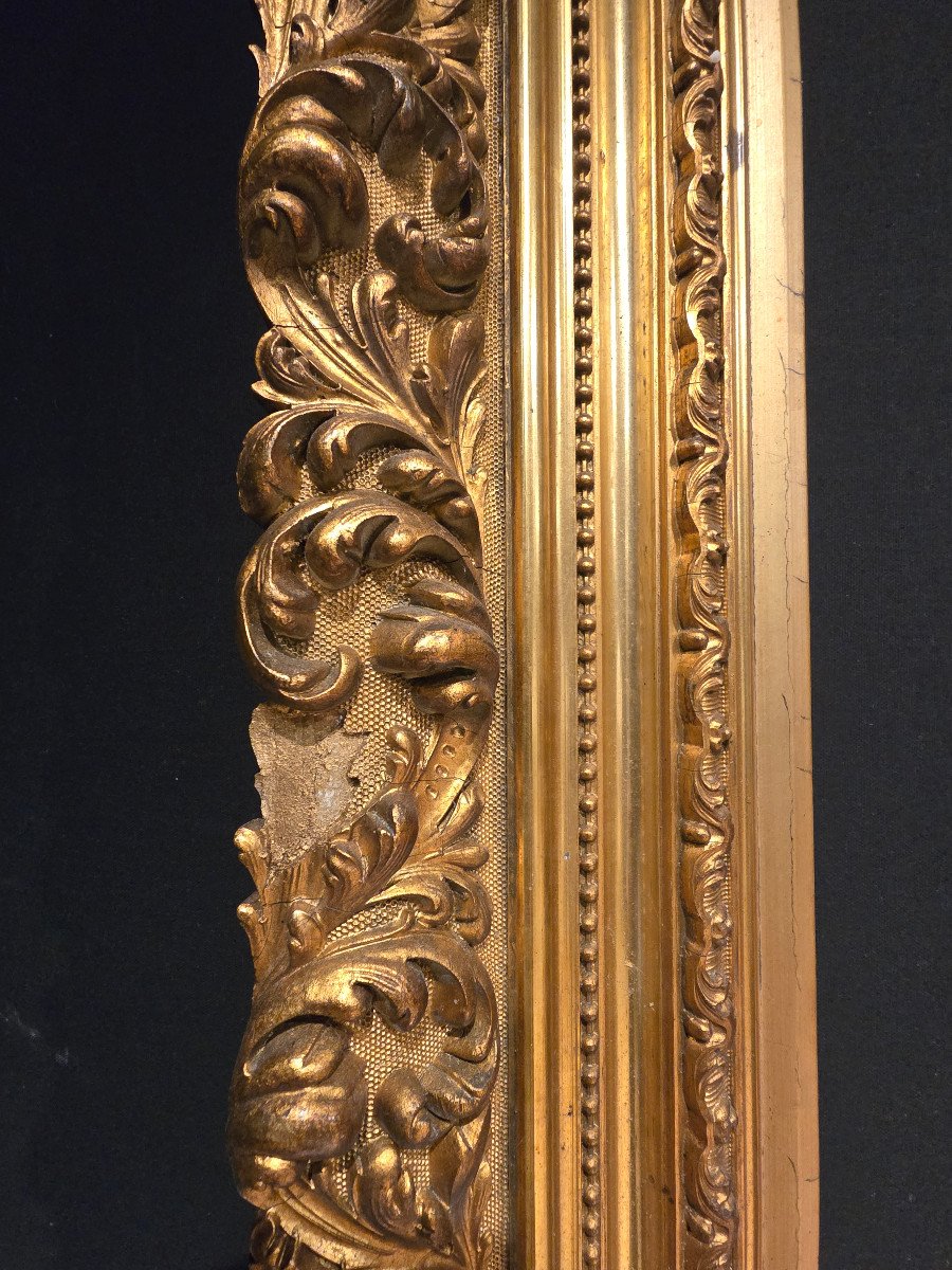 Important Gilded Wooden Frame, Late 19th Century. (164cm X 141cm)-photo-8