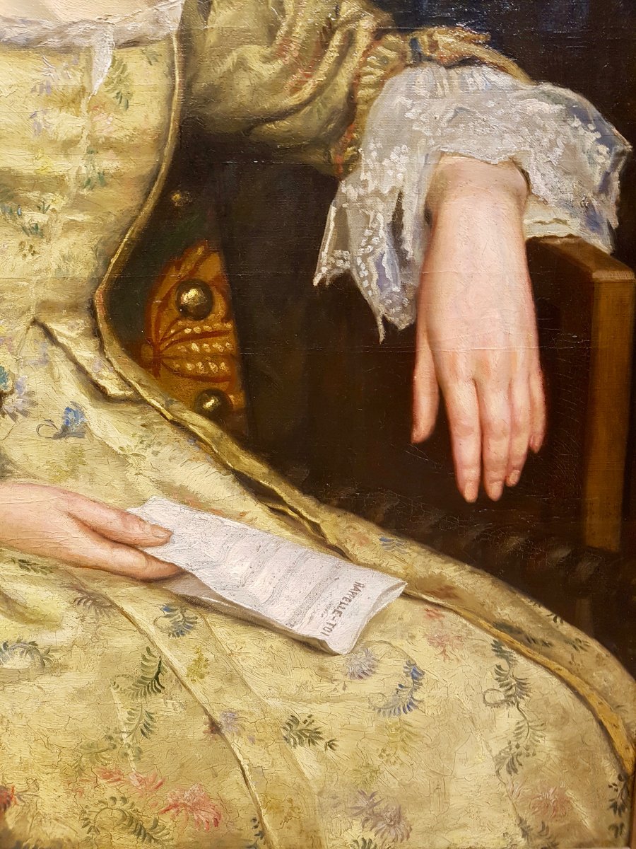 Portrait Of Woman, Reading, Arthur Beckwith 1878. (122cm X 88cm)-photo-3