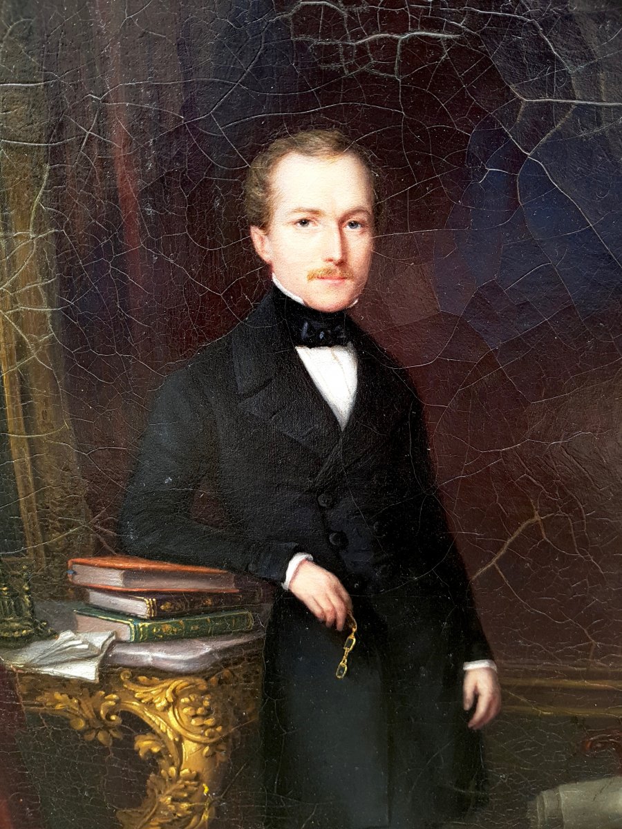 Anne Nicole Voullemier, Portrait Of Henri Goffart, 1847. Oil On Canvas.-photo-2