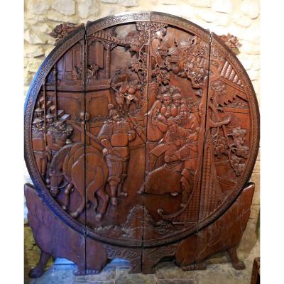 Screen Chinese Carved, XIX End Debut XX (x 1,68cm 1,89m)