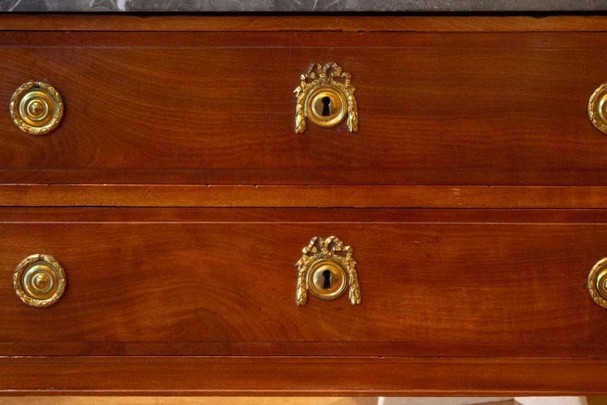 Saute Louis XVI Chest Of Drawers. XVIII Th Century.-photo-2