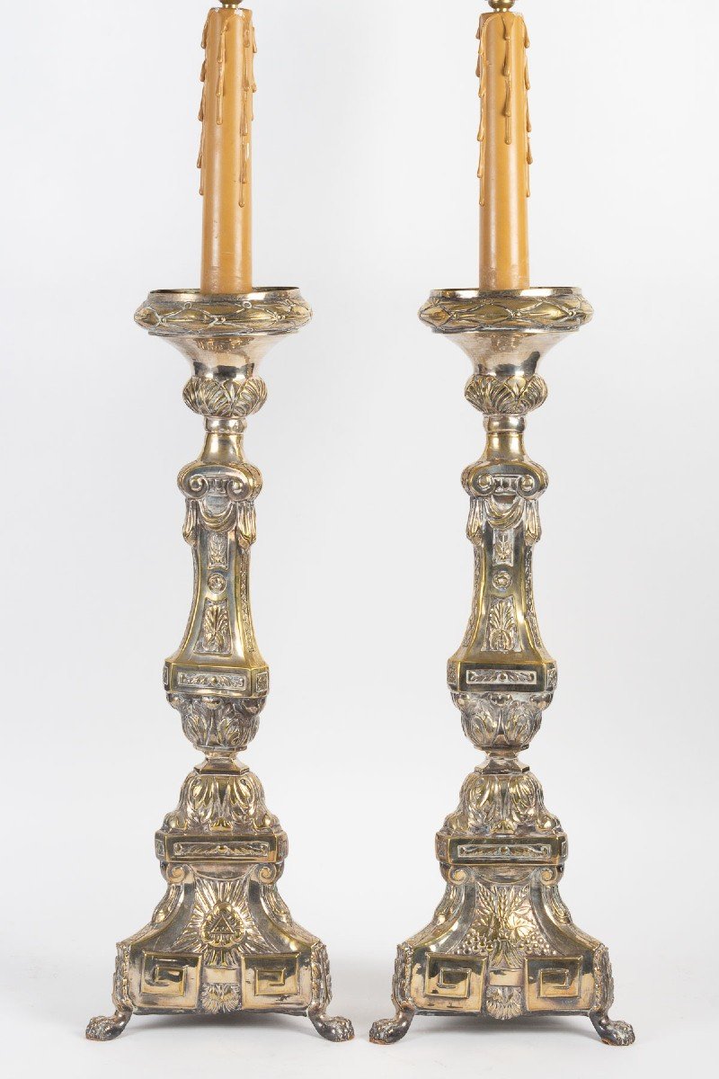 Pair Of Candlesticks End Of The 18th Century.-photo-1