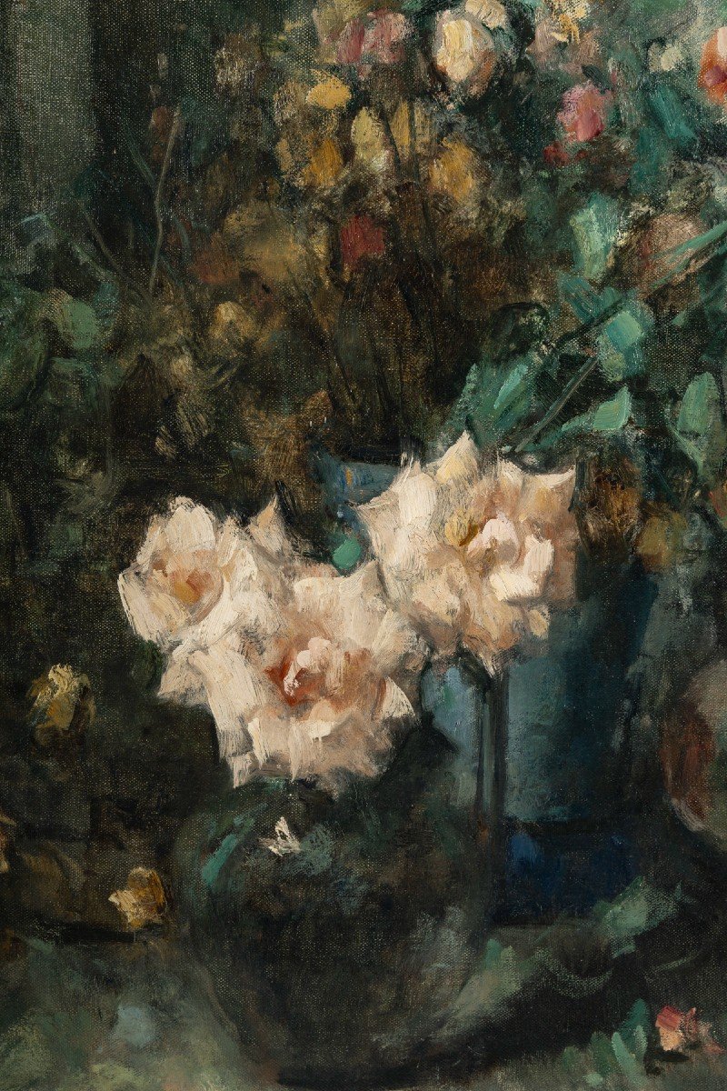 Jean Louis Auguste Laudy (1877-1956). Bouquets De Roses-photo-3