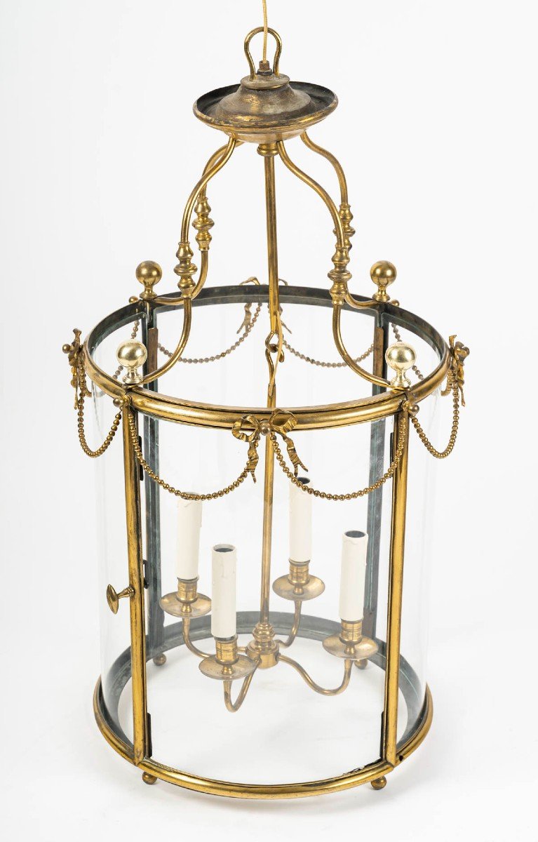 Large Louis XVI Style Bronze Lantern-photo-3