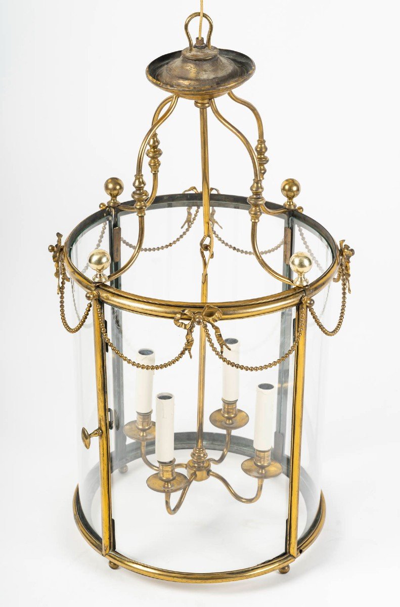 Large Louis XVI Style Bronze Lantern-photo-4