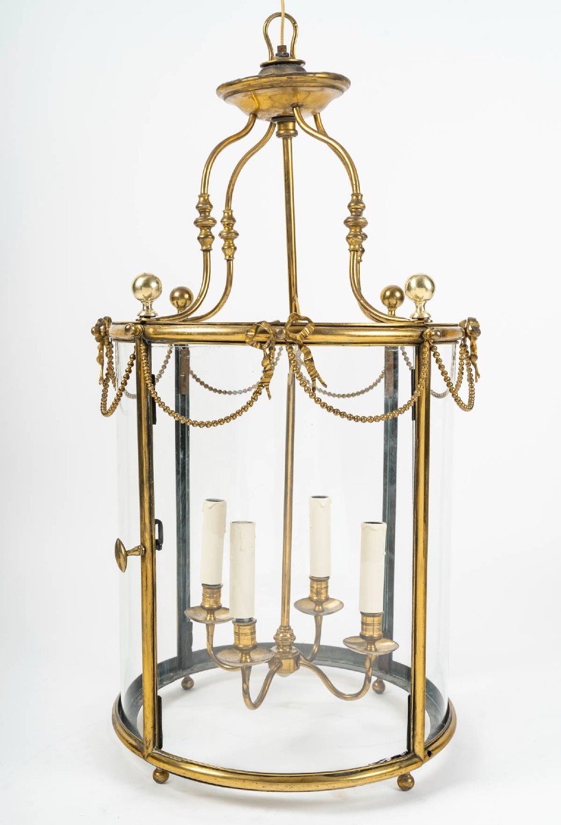 Large Louis XVI Style Bronze Lantern-photo-4