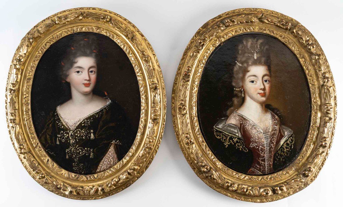 Paire De Portraits Attribués à Pierre Mignard 1612-1695