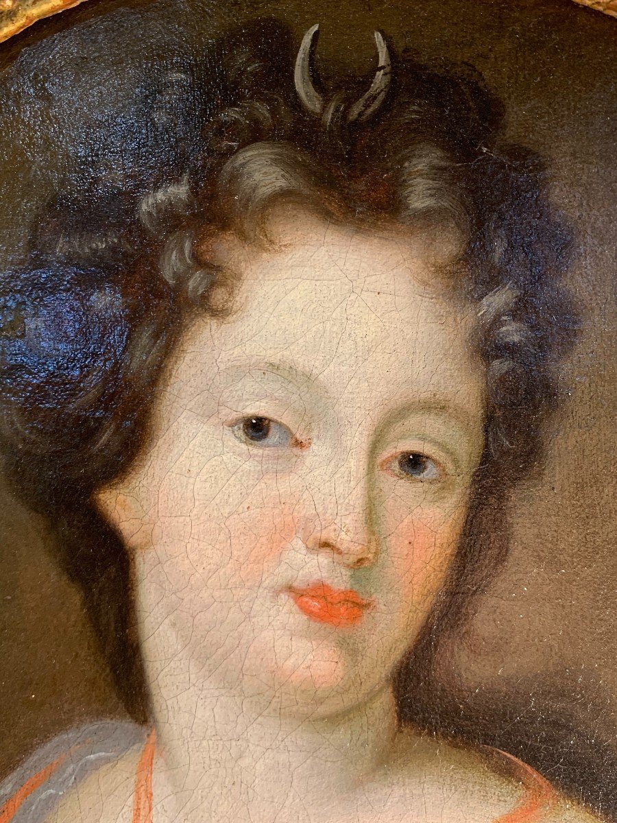 Attribué à François De Troy (1645-1730) Dame De Cour Représentée En Diane Chasseresse-photo-4