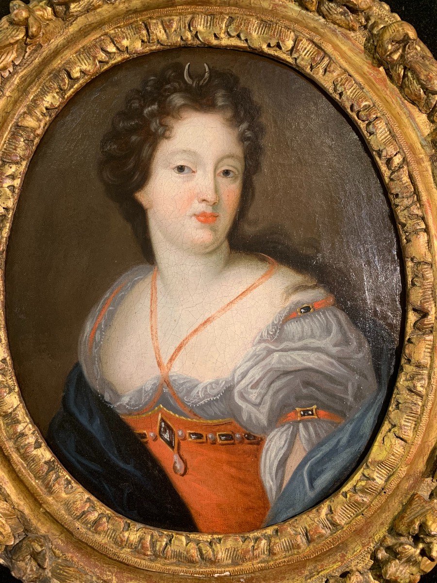 Attribué à François De Troy (1645-1730) Dame De Cour Représentée En Diane Chasseresse