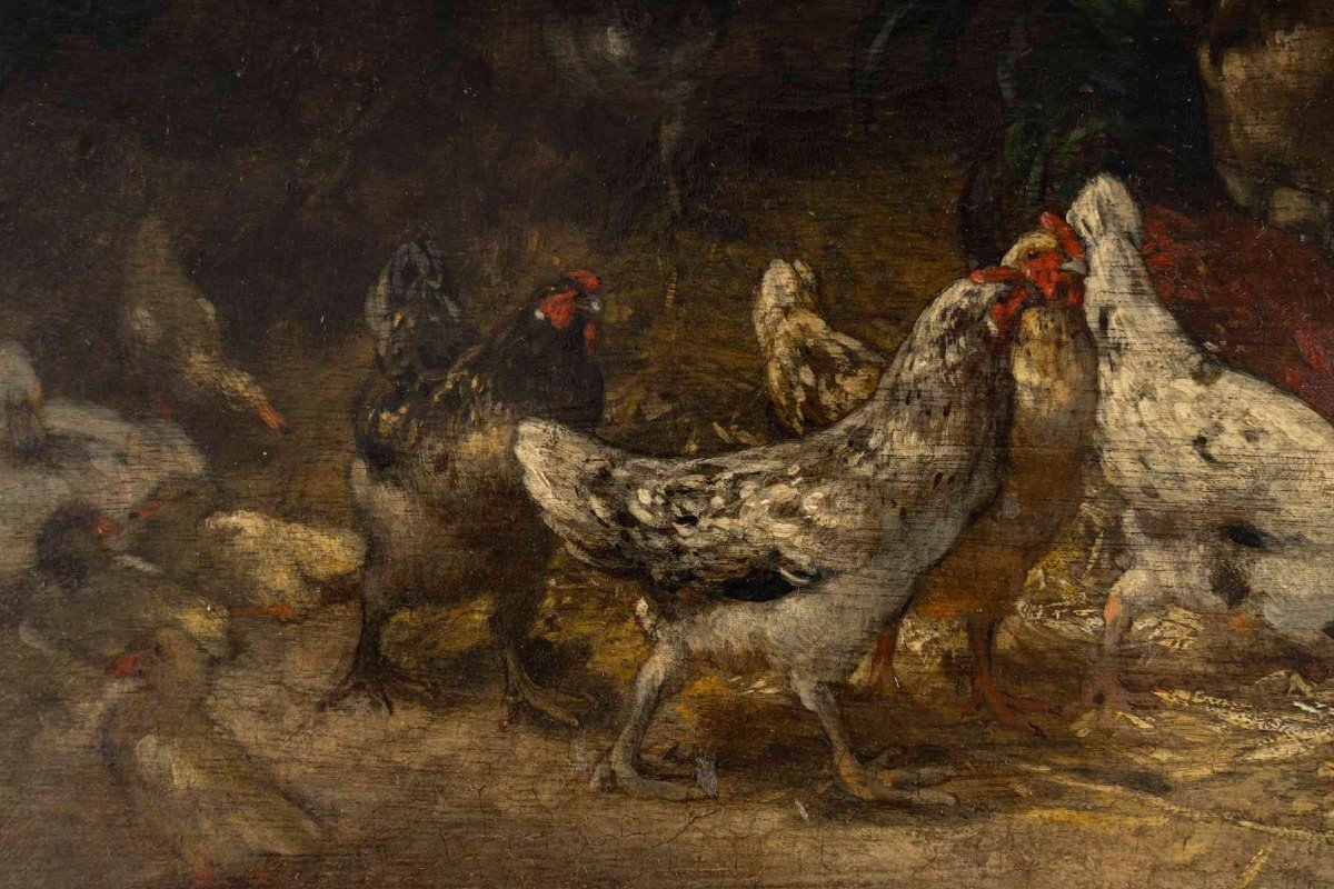 Philibert Léon Couturier (1823 -1901) "the Farmyard"-photo-3