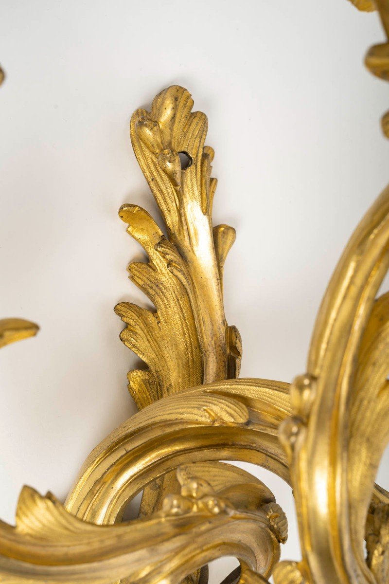 Pair Of Louis XV Wall Lights. 19th Century.-photo-2