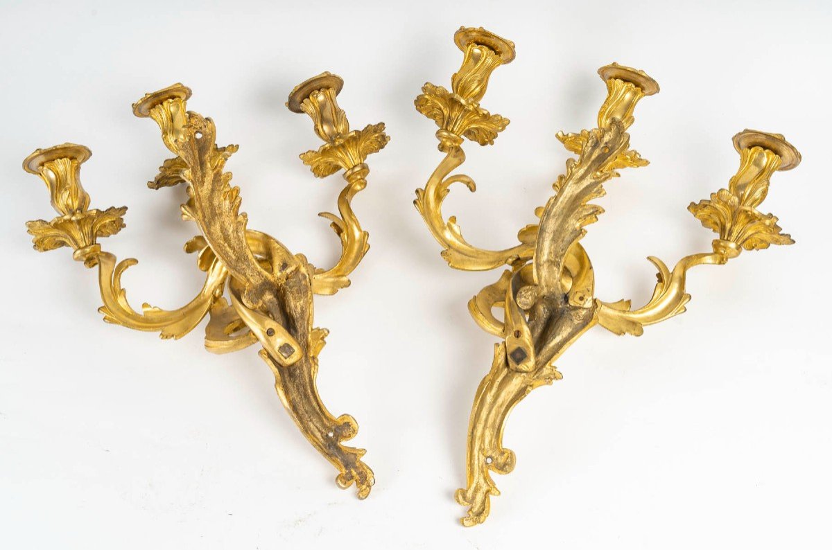 Pair Of Louis XV Wall Lights. 19th Century.-photo-1