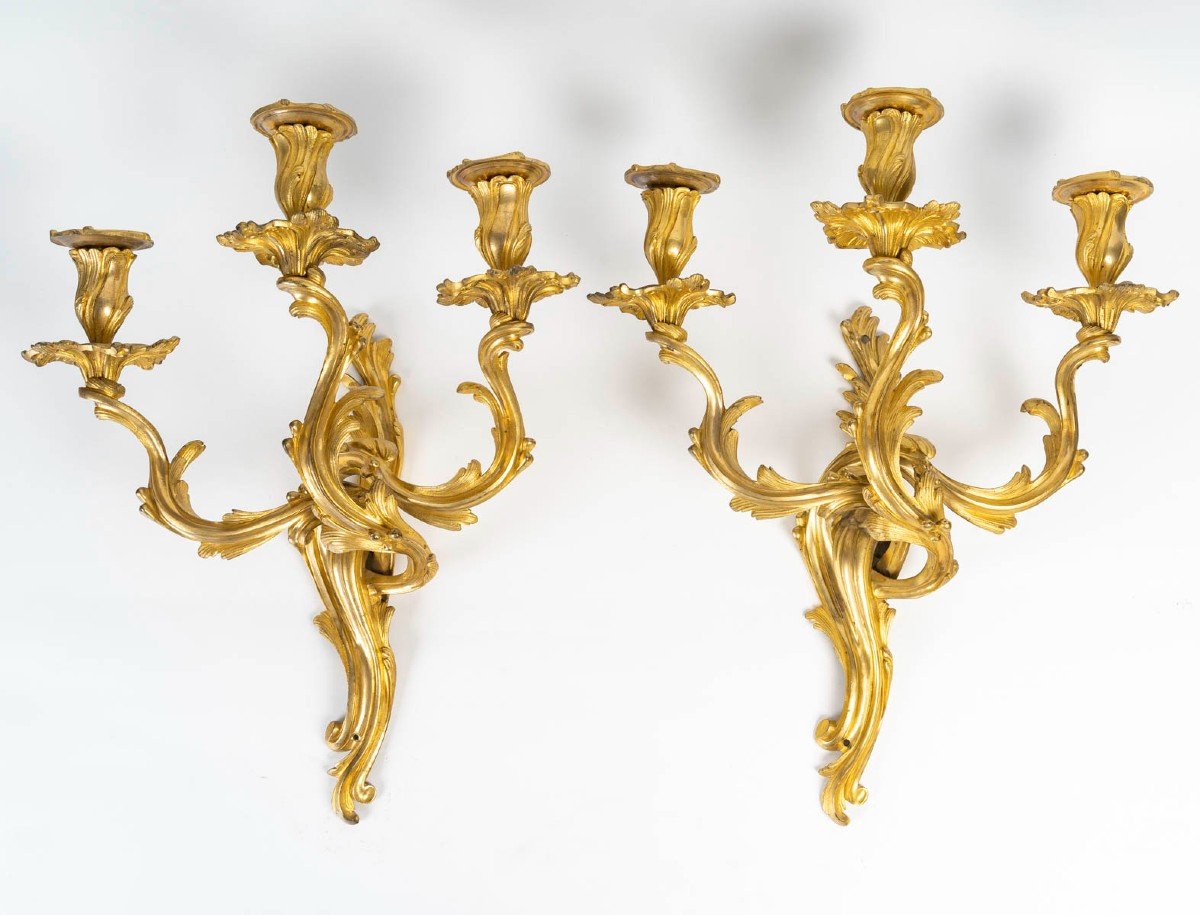 Pair Of Louis XV Wall Lights. 19th Century.