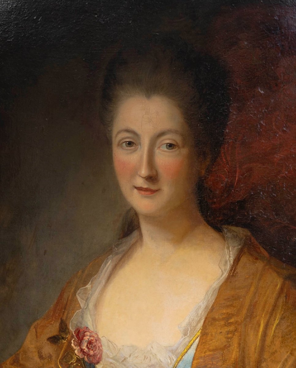 Grand Portrait D’une Dame De La Noblesse. XVIIIème Siècle   Jean-Baptiste Santerre (1651-1717).-photo-3