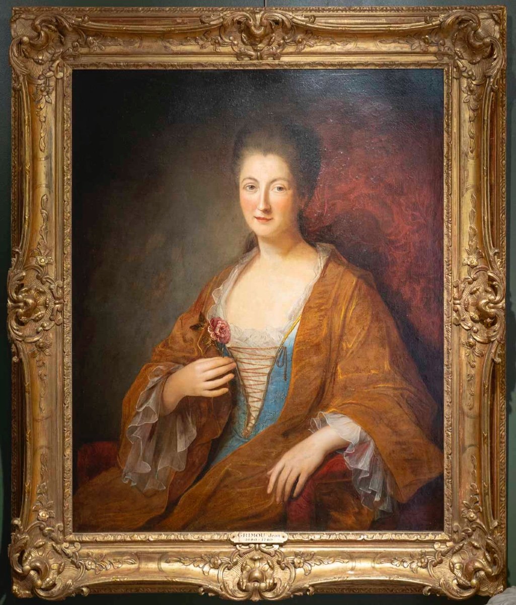 Large Portrait Of A Noble Lady. 18th Century  jean-baptiste Santerre (1651-1717). .