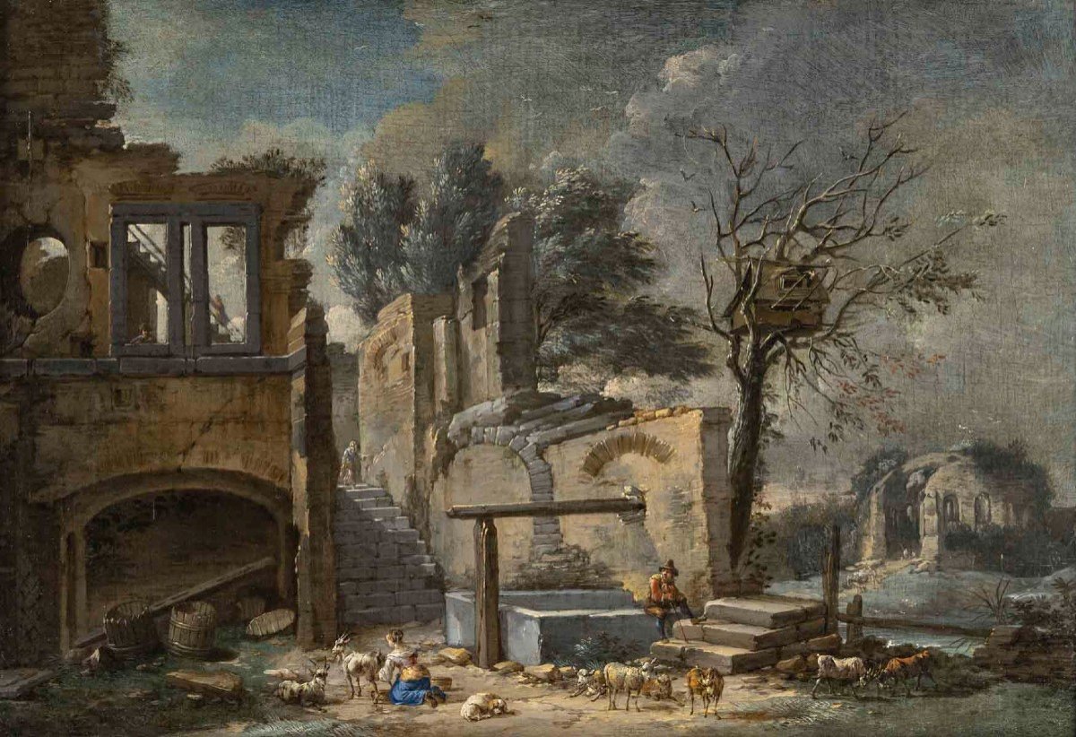 "winter" Attributed To Jacques-nicolas Julliard (1715-1790)-photo-1