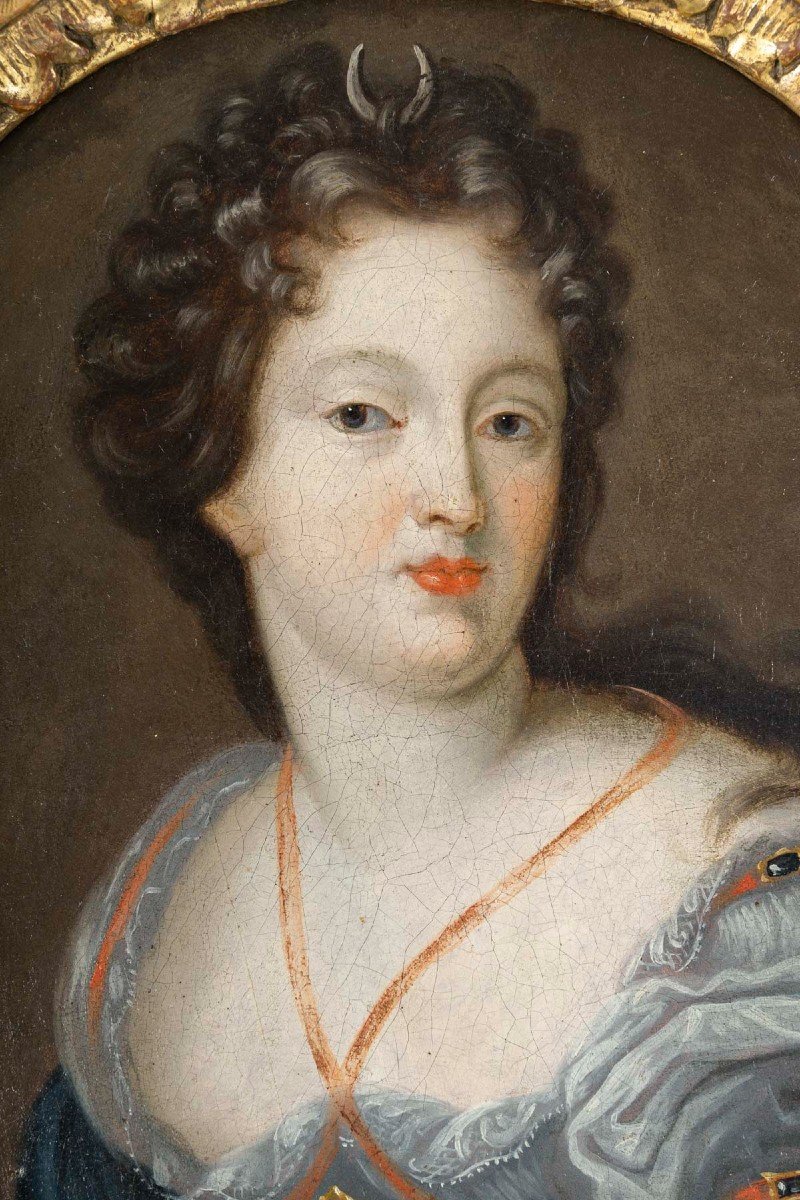  Portrait d'Une  Dame  De Cour En Diane Chasseresse Attribué à François De Troy (1645-1730)-photo-4