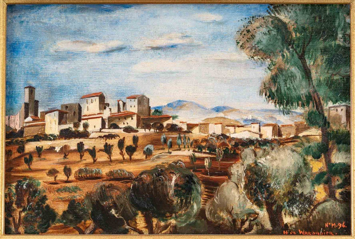 Pair Of Italian Landscapes. Henry De Waroquier 1881-1970. -photo-2