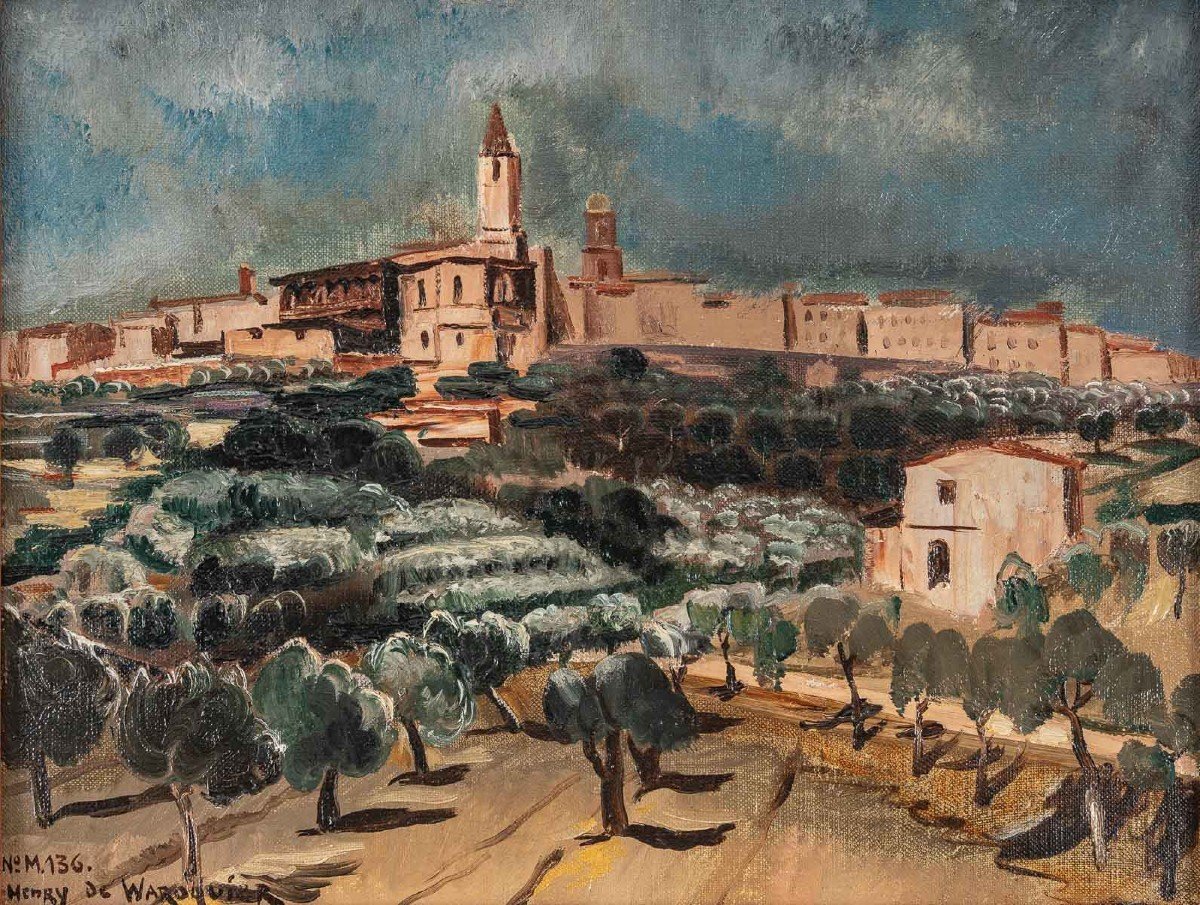 Pair Of Italian Landscapes. Henry De Waroquier 1881-1970. -photo-1