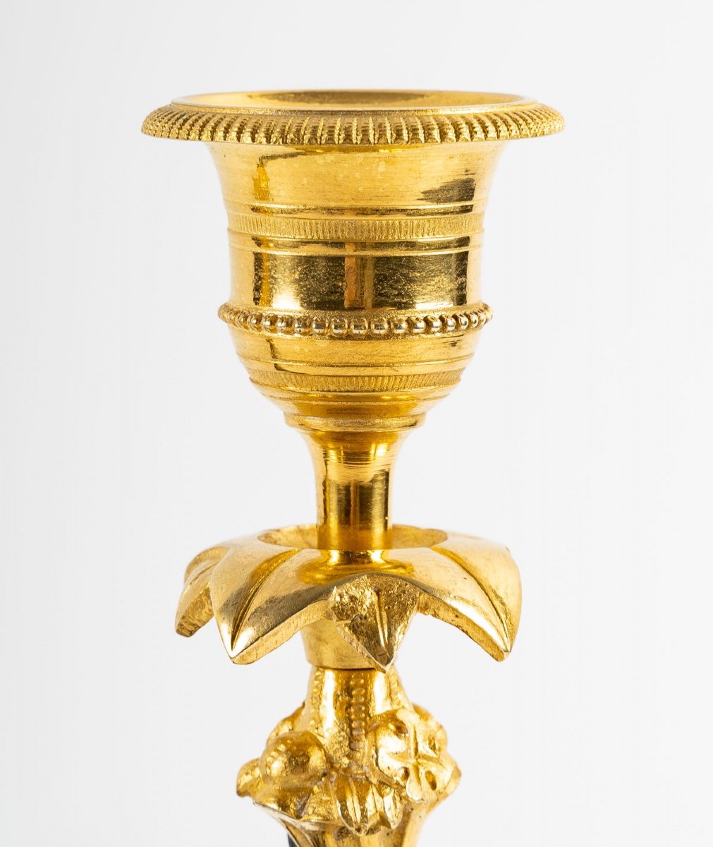 Paire De Candelabres Louis XVI. XVIII ème Siècle -photo-1