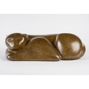 Angela Cassanello 1921-2003 Bronze, The Feline