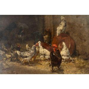 Philibert Léon Couturier (1823 -1901) "the Farmyard"