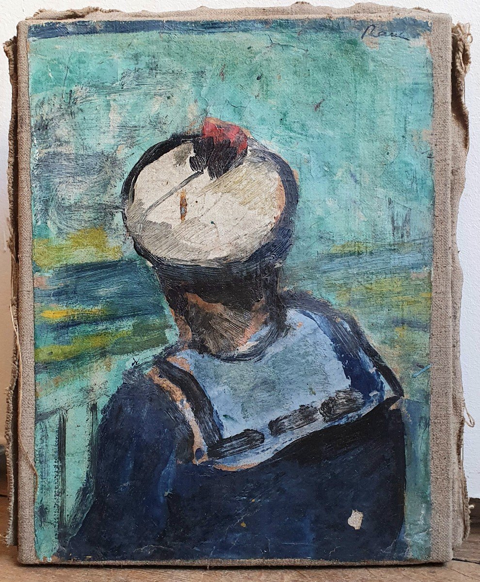 Sailor Oil On Laminated Paper Signature To Identify Sailor-photo-2