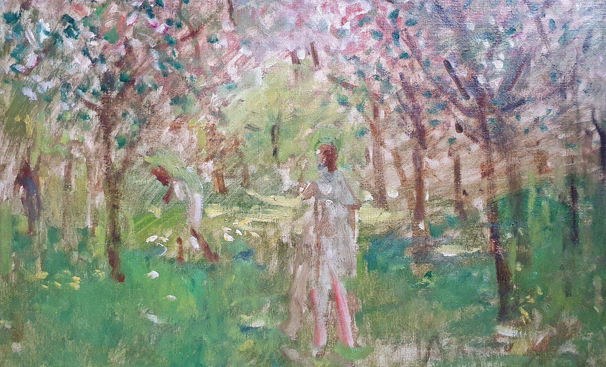 Ernest Quost Woman In A Forest Oil On Canvas Impressionism Late Nineteenth Century-photo-3