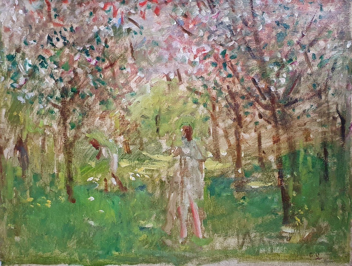 Ernest Quost Woman In A Forest Oil On Canvas Impressionism Late Nineteenth Century