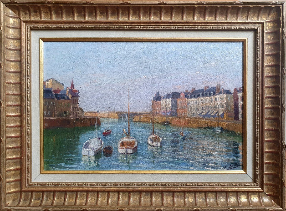 Jules Saint-saëns Saint-valery-en-caux Oil On Panel Normandy-photo-2