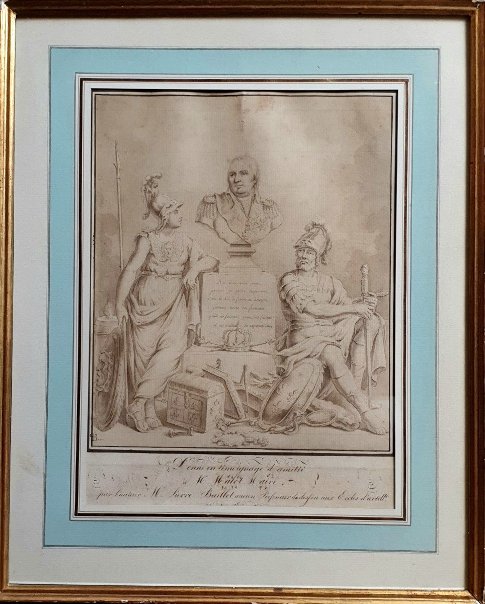Louis XVIII Lavis Drawing From The Beginning Of The XIXth Century-photo-4