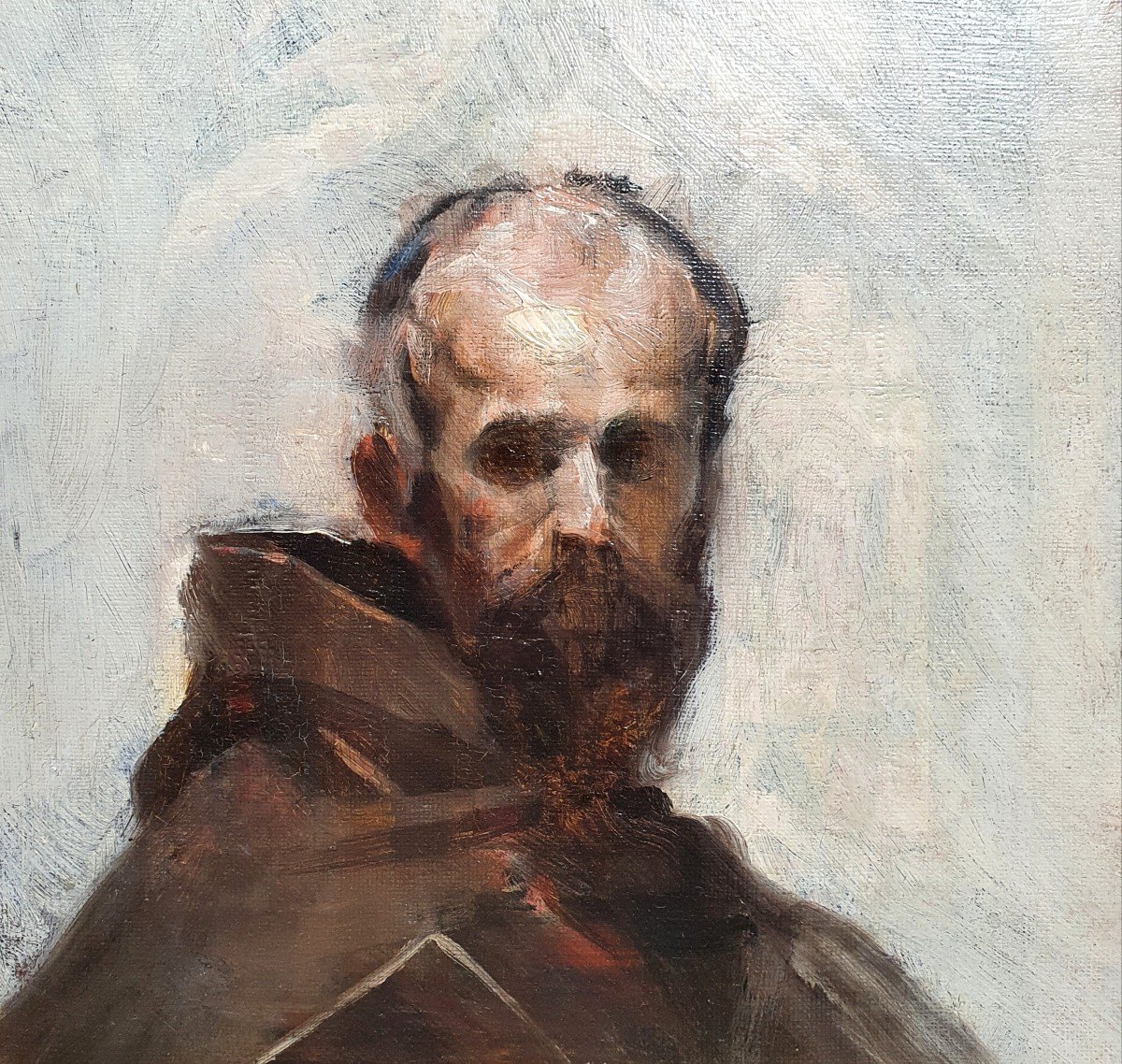 Portrait Of A Painter Monk Oil On Canvas Circa 1860 Self-portrait Monogram-photo-4