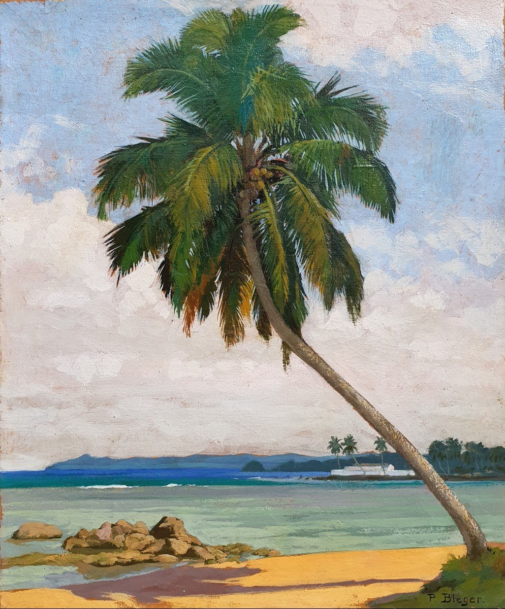 Paul Léon Bléger Sainte-marie Island Oil On Canvas Madagascar Beach-photo-5