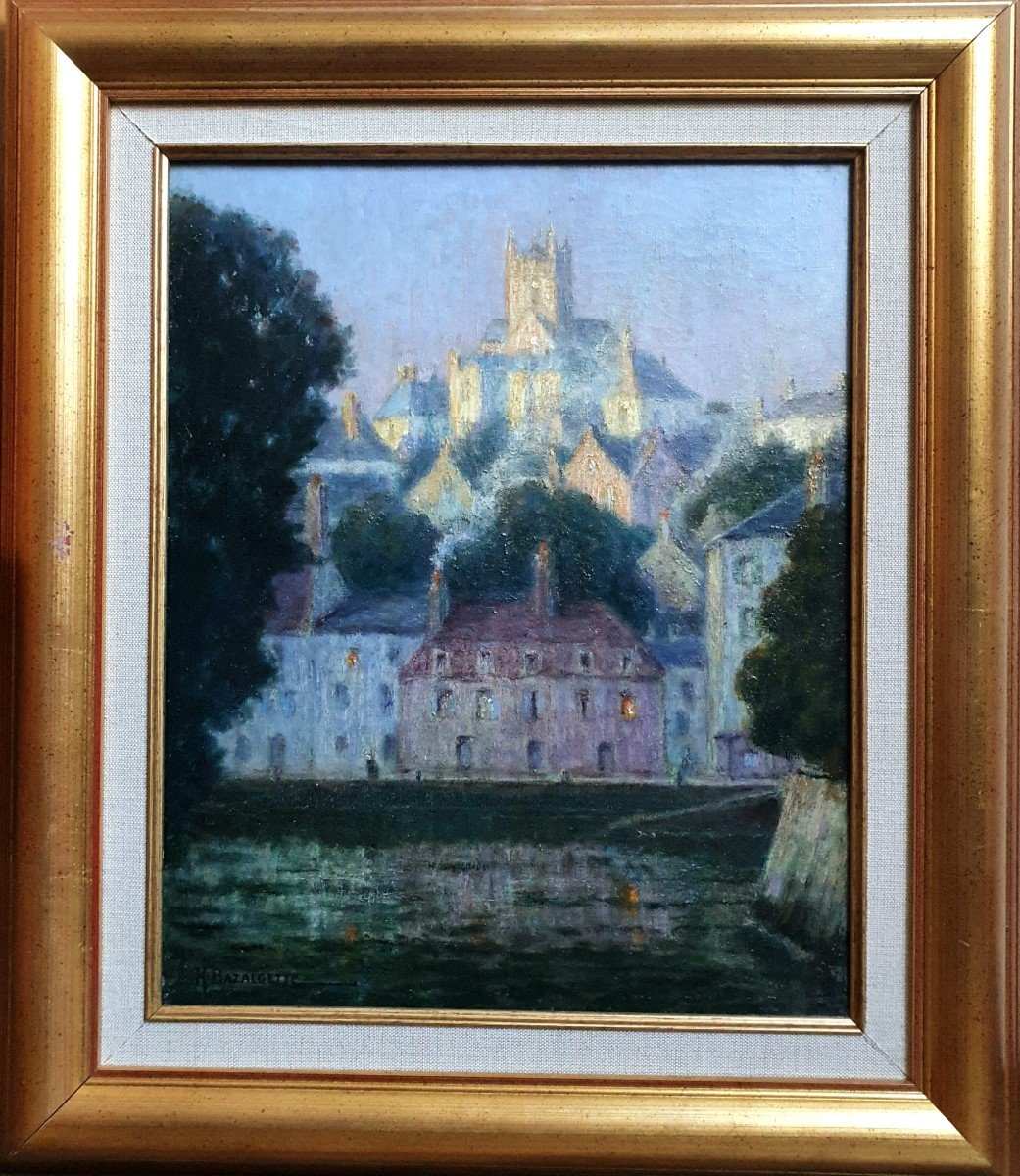 Henri Bazalgette View Of Quimperlé Oil On Canvas Circa 1900 Brittany-photo-2