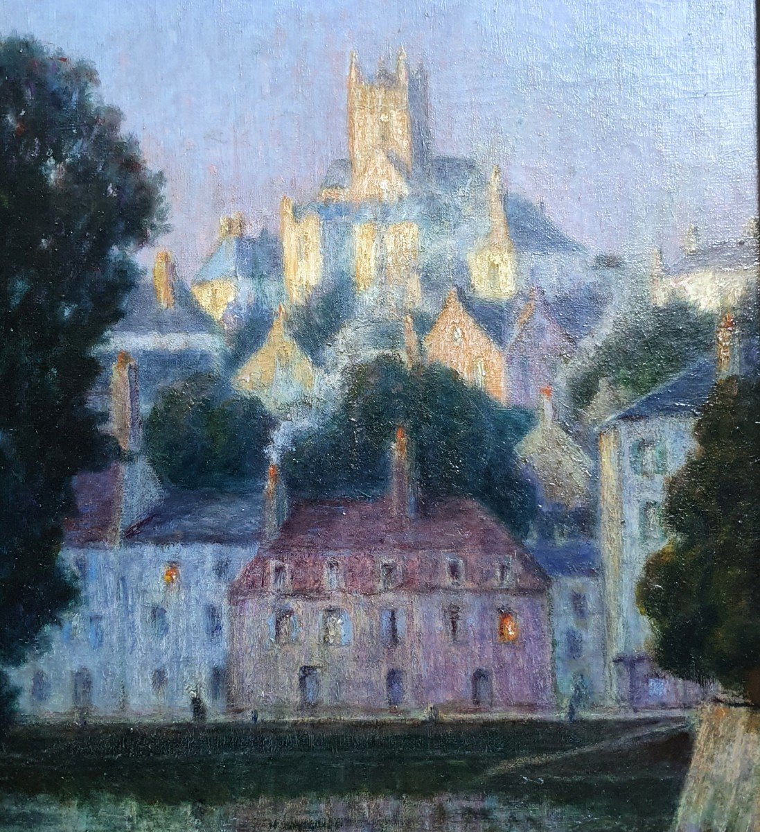 Henri Bazalgette View Of Quimperlé Oil On Canvas Circa 1900 Brittany-photo-3