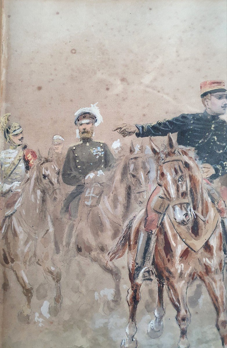 Tsar Nicholas II Of Russia In France Watercolor And Pen On Paper To Be Restored-photo-3