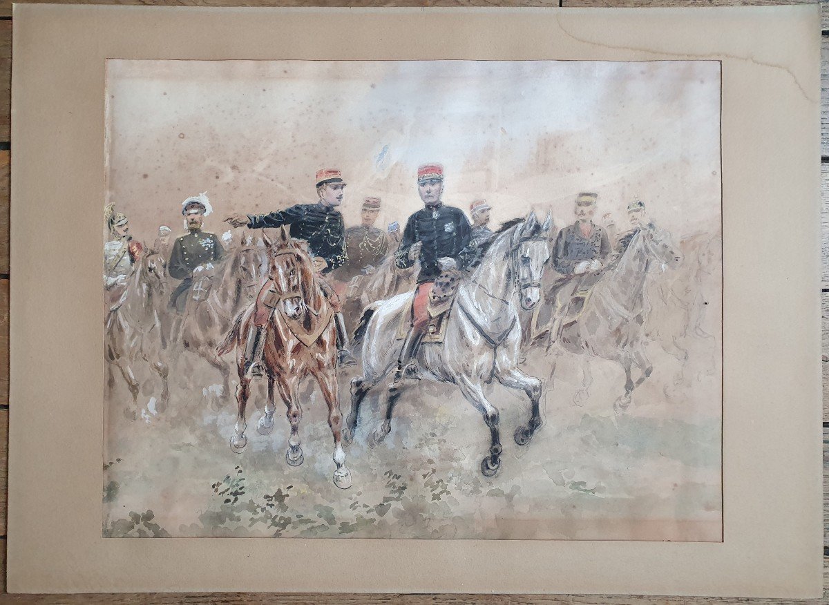 Tsar Nicholas II Of Russia In France Watercolor And Pen On Paper To Be Restored-photo-2