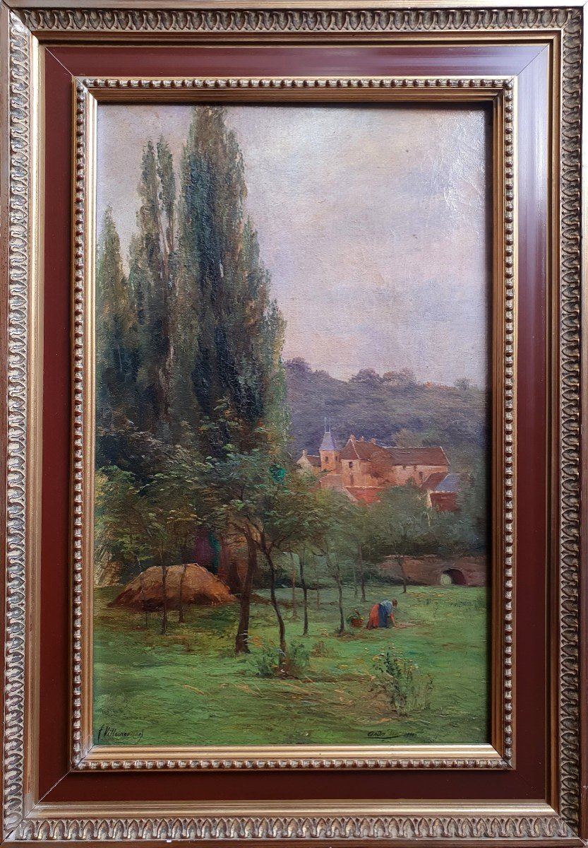 André Henri Château De Villaines Huile Sur Toile 1900-photo-2