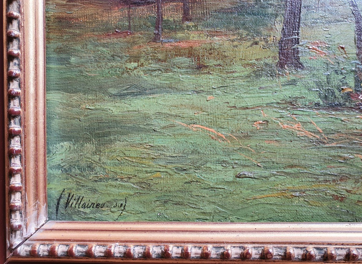 André Henri Château De Villaines Huile Sur Toile 1900-photo-1