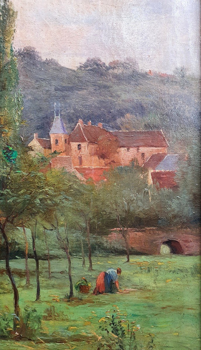 André Henri Château De Villaines Huile Sur Toile 1900-photo-2