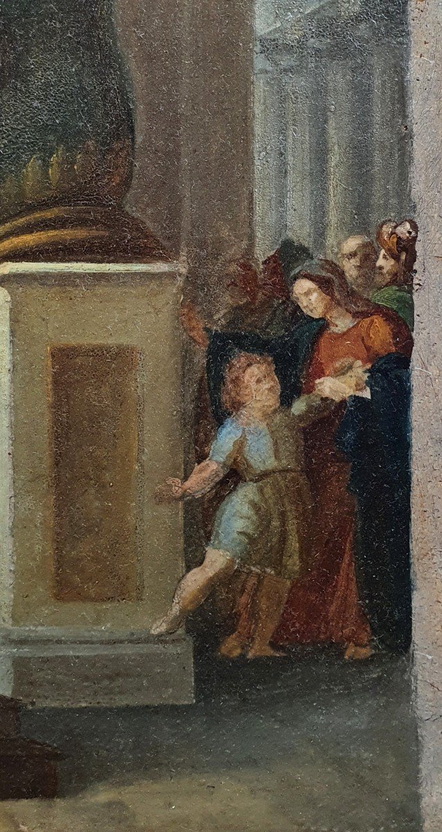 Archangel Gabriel Appearing To Saint Zacharias Oil On Canvas Early 19th Century Sketch -photo-4