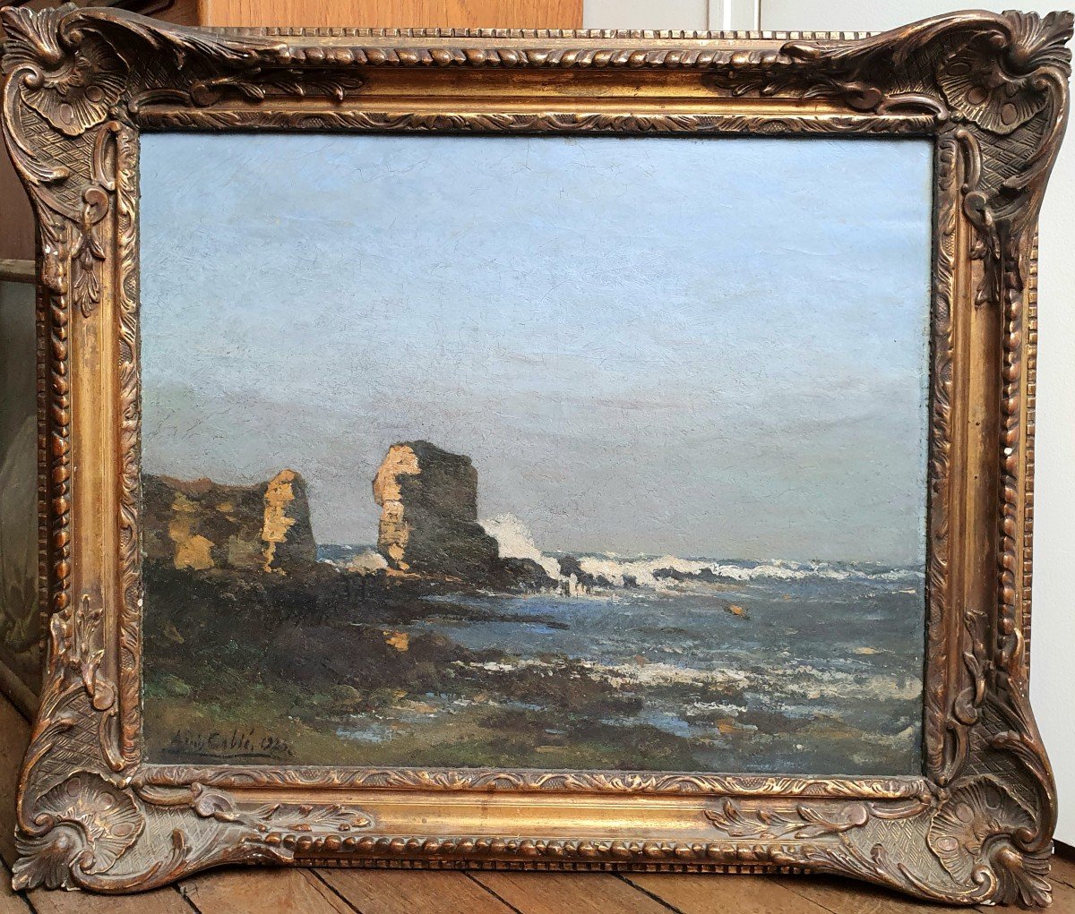 Louis Alexandre Cabié Environs De Royan Huile Sur Toile 1923 Bord De Mer -photo-2