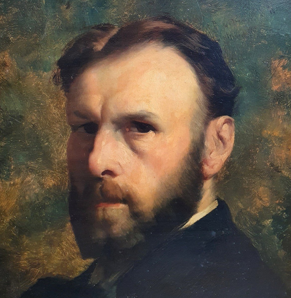 Portrait Of The Painter Jean Guillaume Rosier By Albert Dumoulin Oil On Panel 1893 Belgian -photo-3