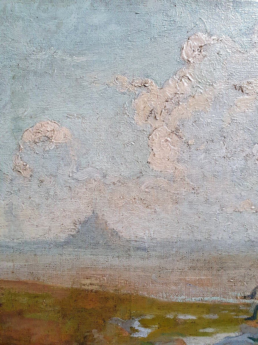 Alexandre Louis Lavalley Moutons Devant Le Mont-saint-michel Huile Sur Toile  1900 Normandie -photo-1