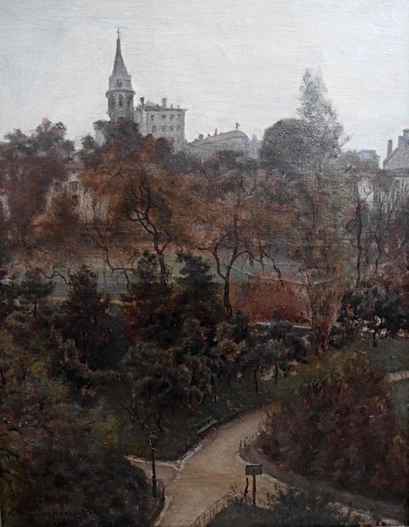 Théodore Lespinasse (1846-1918) Presumed View Of Lyon Park Oil On Canvas Painter Lyonnais