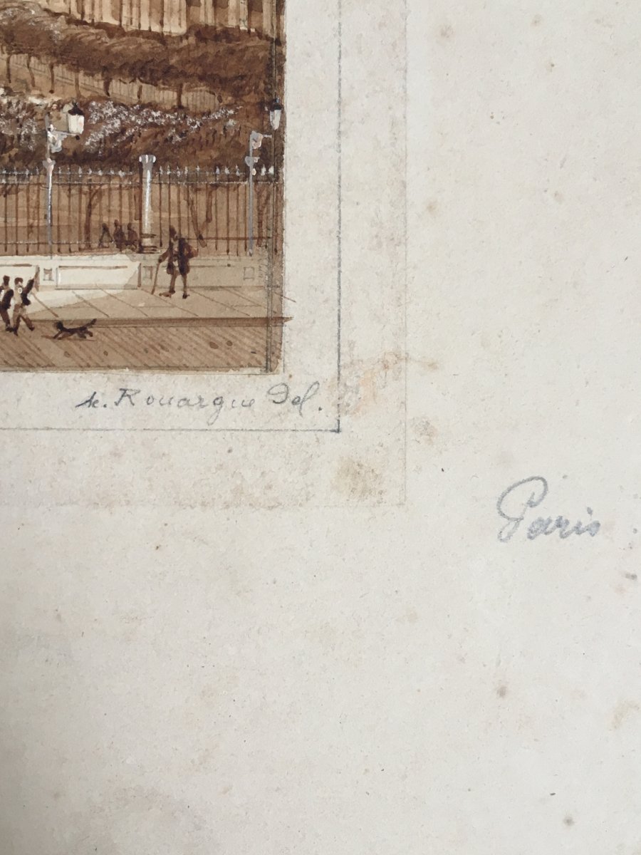 Adolphe Rouargue The Place Des Vosges Or The Place Royale In 1841 Paris Drawing-photo-5