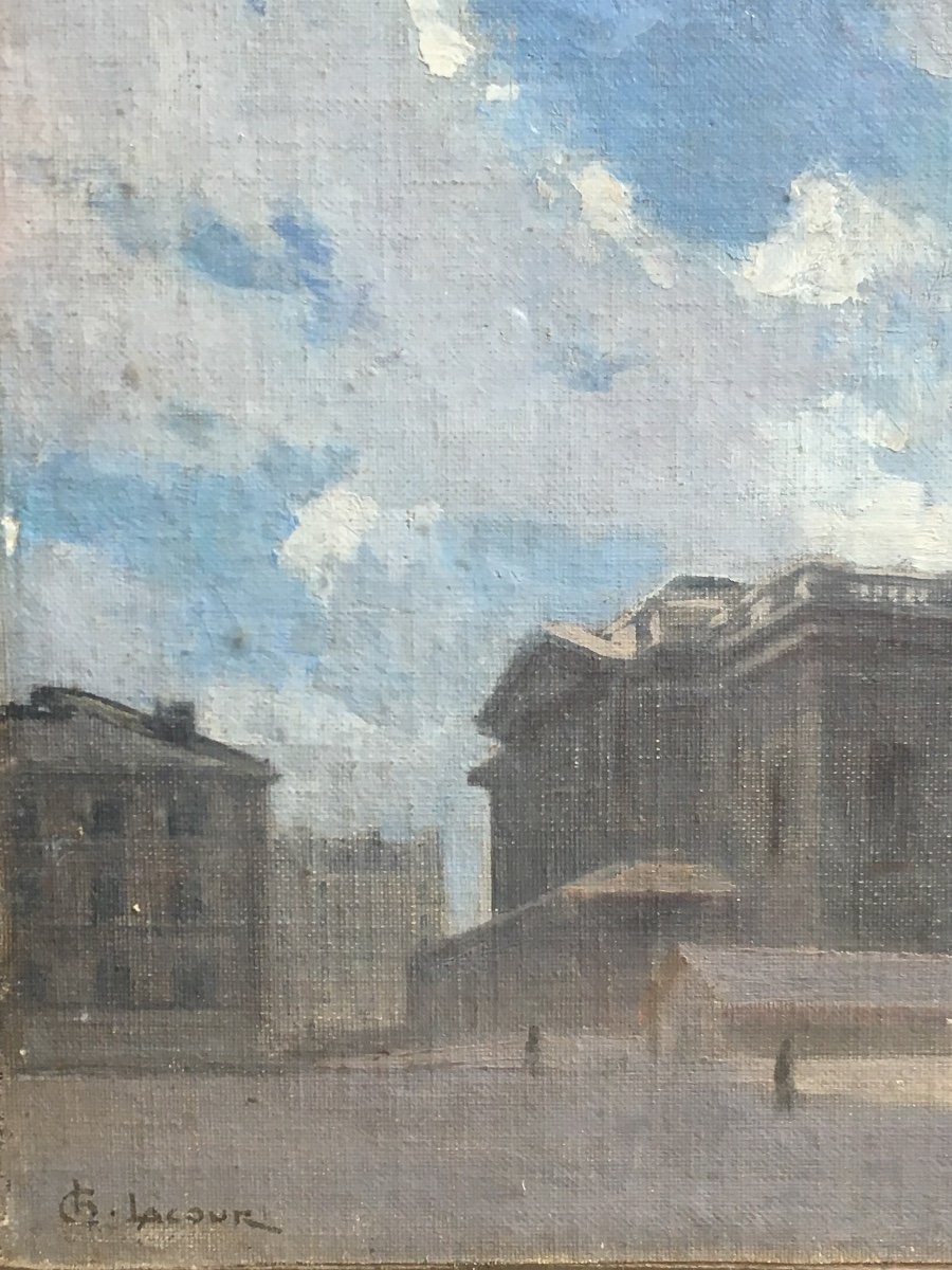 Charles Lacour The Panthéon In Paris Oil On Canvas Contrecolled End Of The XIXth Century-photo-4