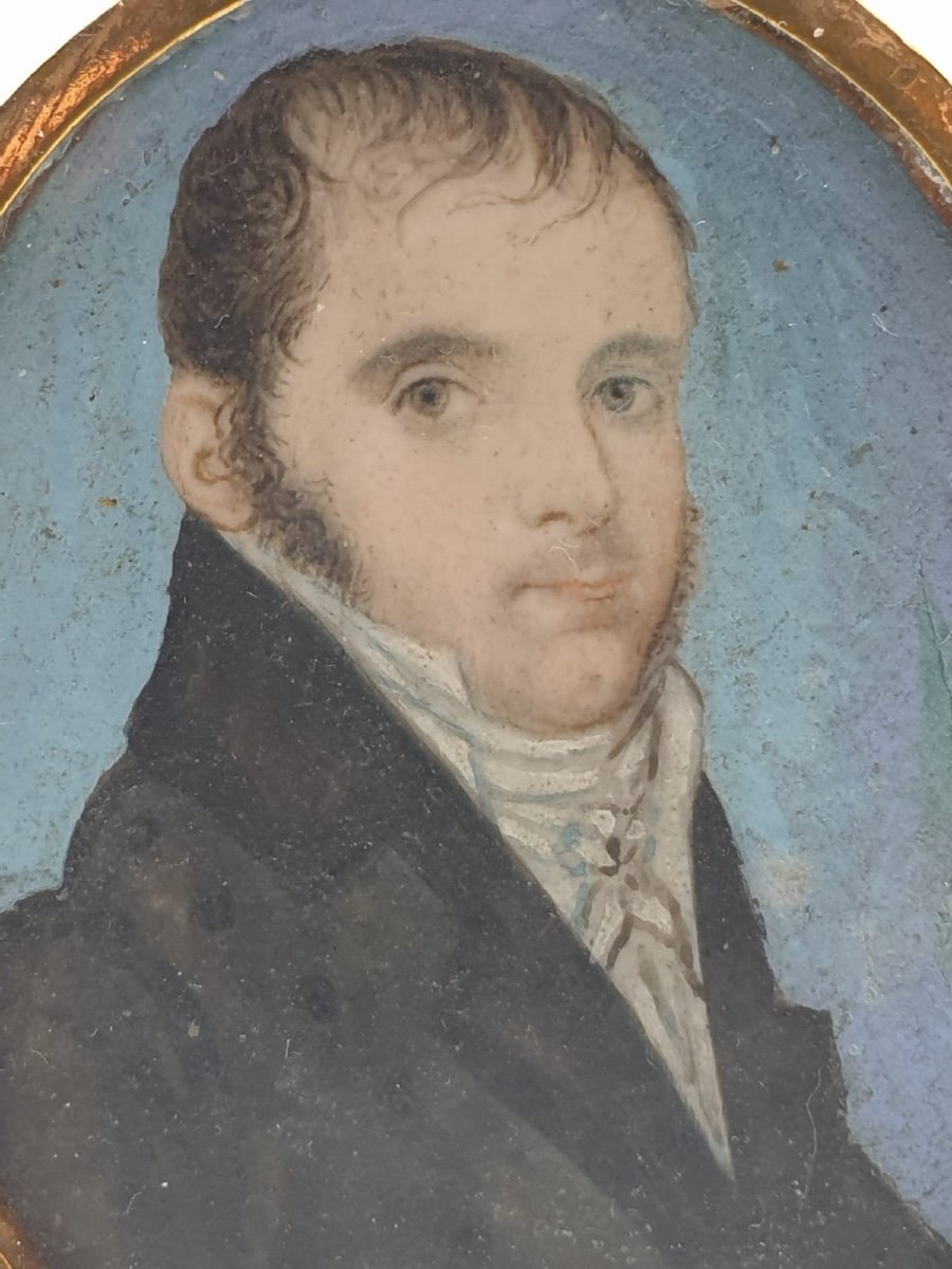 Portrait Man Around 1800 Miniature-photo-3